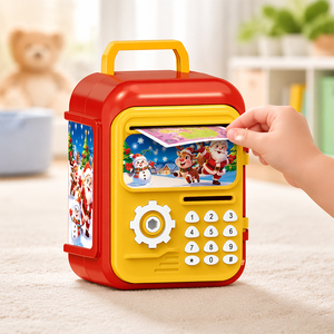 Hucha ATM para Niños con Cerradura de Llave, Caja de Ahorro de Plástico, Hucha ATM para Monedas, Juguete Educativo para Niños - Product Image 1