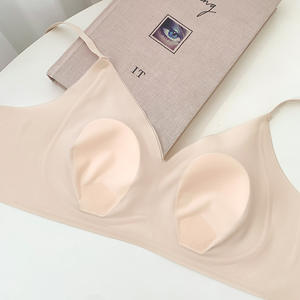 Soutien-gorge push-up ultra-fin sexy sans couture pour femme, bonnets 3/4 à oreilles de lapin, tricoté, bretelles réglables, dos en U, semi-transparent - Product Image 6