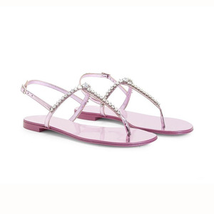Ultimi sandali con cinturino alla caviglia da donna infradito per ragazze estate Casual Flower <span class=keywords><strong>Fashion</strong></span> scarpe da spiaggia antiscivolo pantofola piatta per ragazze - Product Image 4