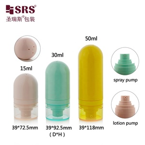 Botella de Bomba Sin Aire de Color <span class=keywords><strong>Pastel</strong></span> Vacía, Forma Cilíndrica con Fondo Redondo, Rosca de Tornillo, para Cuidado de la Piel y Estética, B001-50ML - Product Image 2