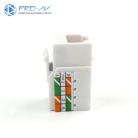 Connecteur Keystone RJ45 Cat5e sans outil avec schéma de câblage codé par couleur, à encliquetage