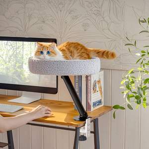 Mini Floating <span class=keywords><strong>Cat</strong></span> Nest Optische Verfolgung Desktop Katzen bett LED Hintergrund beleuchtung Rechts ausrichtung Büro <span class=keywords><strong>Cat</strong></span> Climbing Rack Desk Stock - Product Image 6