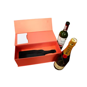 Wooden Rigid Gift <b>Box</b> Set With Two Wine Bottles And Glasses Handle For Beverage Storage Rectangle Shape Sponge Liner UV Printing - Product Image 6