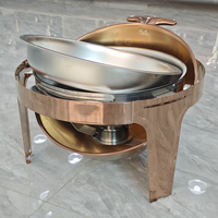 Chauffe-plats pour buffet d'hôtel commercial en acier inoxydable à clapet en verre avec chauffage au carburant pour les plats de chauffe-plats de fête