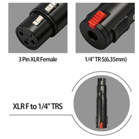 Adaptateur Convertisseur Audio en Alliage de Zinc, Balance Femelle 6,35 mm 1/4 TRS vers XLR 3 Broches pour Microphone, Table de Mixage, Haut-parleur