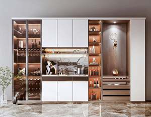 ตู้ไซด์บอร์ดไม้เนื้อแข็งกันฝุ่นสำหรับห้องนั่งเล่นและห้องอาหาร ทำความสะอาดง่าย - Product Image 2