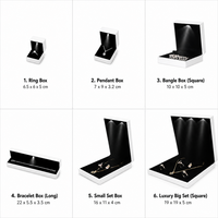 Boîtes à bijoux rectangulaires de luxe faites à la main avec pendentif de couleurs, avec lumière LED, style élégant, emballage en plastique