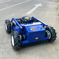Robot Tondeuse Désherbeuse 4x4 Télécommandé sans Fil Certifié EPA CE à Moteur 4 Temps, Outil Agricole DIY à Rayon de Braquage Zéro pour le Désherbage