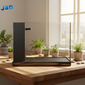 Filtre latéral en verre ultra-clair JSD Jinjing pour aquarium, filtration intégrée, pompe silencieuse, sans changement d'eau, lumière LED à spectre complet - Product Image 1