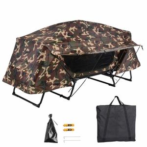 Tienda <span class=keywords><strong>de</strong></span> campaña individual plegable, catre con <span class=keywords><strong>cama</strong></span> para dormir, portátil sobre el suelo, <span class=keywords><strong>de</strong></span> camuflaje, para senderismo al aire libre - Product Image 1