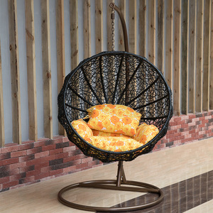 Factory Wholesale Low Price Outdoor Garden Porch Furniture <b>Egg</b> Shaped Rattan Hanging Patio Swings <b>Chairs</b> with Stand & <b>Cushions</b> - Product Image 4