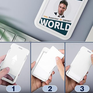 Impresión de fundas para tarjetas, cubierta deslizante escolar con relieve UV, tarjeta de identificación de empleado, tarjeta de identificación de oficina corporativa con diseño de dibujos animados/anime, lista para imprimir. - Product Image 1
