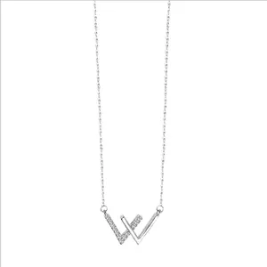 2021 New Diamond Letter W Chain Necklace Gift Fashion Creative Ladies Pendant for Women