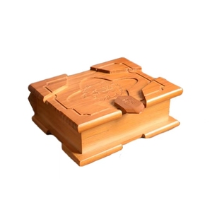 Vintage Tea Wooden Box Carved Tea Cake Packaging Gift Box Solid Wood Collection Box
