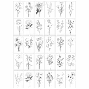 Autocollants de tatouage floraux imperméables, motifs uniques, art corporel sexy pour filles, bras, clavicule, main, pied - Product Image 3