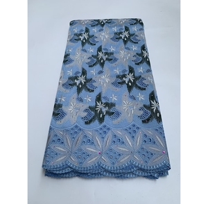 Nouvelle dentelle de marque <span class=keywords><strong>haut</strong></span> de gamme en voile de coton, tissu de dentelle africaine brodé de strass, écologique, de haute qualité, pour robes de mariée pour femmes - Product Image 2