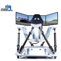 Simulateur de course dynamique électrique à 3 écrans en fibre de verre et métal pour l'intérieur Équipement de conduite automobile VR avec projecteur à vendre