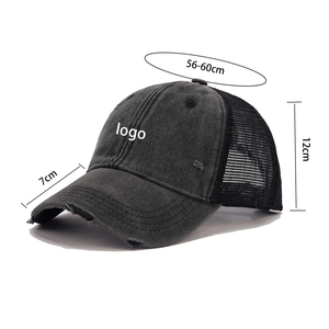 Gorras Trucker de Mezclilla Desgastada con Logotipo Bordado Personalizado, Estilo Vintage, 6 Paneles, Gorras Trucker Lisas para Verano, Promocionales - Product Image 6