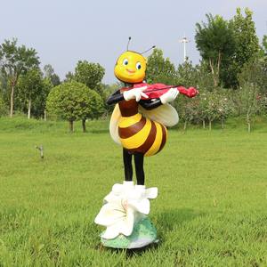 เครื่องประดับตกแต่งสวนรูปการ์ตูนผึ้งรูปปั้นตกแต่งสวนกลางแจ้งเครื่องดนตรีแบบถือ - Product Image 5