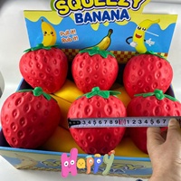 Jouet anti-stress géant en TPR en forme de fraise pour la décompression, jouet sensoriel pour enfants et adultes