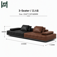 Ensemble de canapés de luxe pour salon d'hôtel commercial, en cuir pleine fleur, personnalisable, modulaire en L, moderne, pour penthouse, nouveauté
