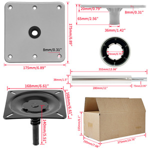 Base pivotante pour siège de bateau en alliage d'aluminium, 3/4 pouces, pour yacht, chaise amortissante, mise à niveau et rénovation - Product Image 2