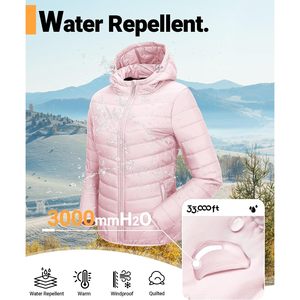 33,000ft <b>Women's</b> Hooded Packable Puffer Jacket <b>Lightweight</b> Warm Winter <b>Coat</b> Water Resistant Windproof Quilted Puffy - Product Image 6