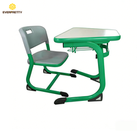 Proyecto de Muebles Escolares Personalizados al por Mayor, Conjuntos de Mesa y Silla de Estudio para Aula con Estructura Metálica Moderna y Colorida