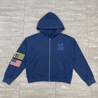 Fabricantes de Ropa Personalizada, Sudadera Corta con Capucha de Felpa Francesa Gruesa, Estampado DTG, Lavado Ácido Vintage, Bordado