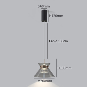 Lampe suspendue LED moderne en acrylique gris fumé pour <span class=keywords><strong>îlot</strong></span> de <span class=keywords><strong>cuisine</strong></span>, <span class=keywords><strong>luminaire</strong></span> <span class=keywords><strong>suspendu</strong></span> minimaliste nordique, 10W, décoration intérieure - Product Image 5