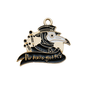 Nueva serie innovadora de Halloween aleación gota de aceite esqueleto Luna Cuervo accesorios dibujos animados lindo colgante - Product Image 4