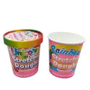 Folded paper compostable tubs gelato ice cream cups with lids and spoon 150mls 5oz 200ml paper cup