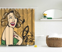 Rideau de douche en polyester imprimé numérique 3D Nice Fashion