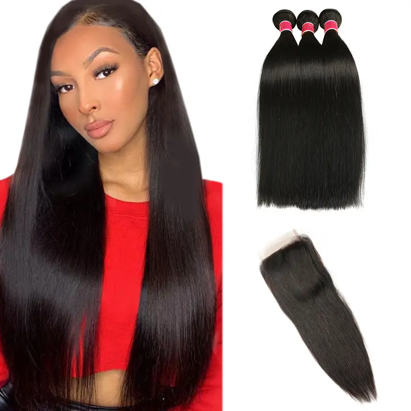 Free Sample Vendor 8A Bone Straight 16 20 22 24 inch Raw Remy Indian Hair 100% Brazilian Virgin Human Hair Bundle Extension