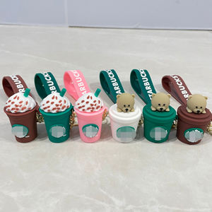 漫画風 アイスベア キーホルダー チャーム かわいい スターバックスベア キーチェーン 3D <span class=keywords><strong>PVC</strong></span> ラバーベア キーホルダー - Product Image 1