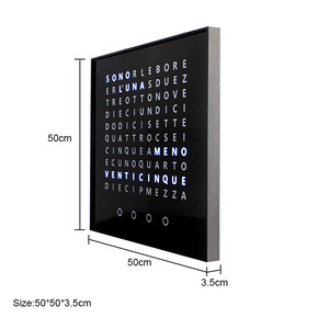 CHEETIE CP37L <span class=keywords><strong>Orologio</strong></span> <span class=keywords><strong>da</strong></span> Parete a Parole Italiane con Testo a LED e Quadrante Quadrato di Grandi Dimensioni per Soggiorno - Product Image 3