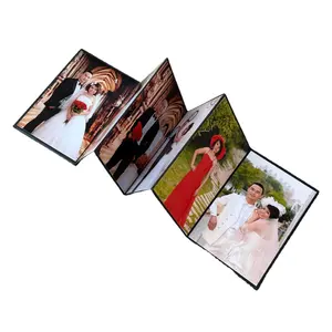 5x7 Leather linen cotton Accordion Photo Book Album