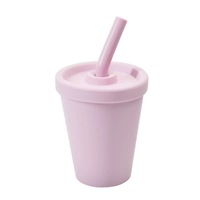 Mini tasse en silicone, tasse à boire en silicone, petite tasse en silicone avec couvercle et paille, tasse en silicone réutilisable portable