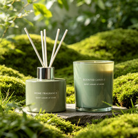 Coffret cadeau de diffuseurs à bâtonnets et bougies parfumées en cire de soja écologiques, marque privée, pour Noël, anniversaires et mariages