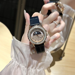 Montre pour femme neuve, quartz, alliage, style charme, soleil, lune, ciel étoilé, diamant, best-seller transfrontalier, CRISTAL SAPHIR - Product Image 3