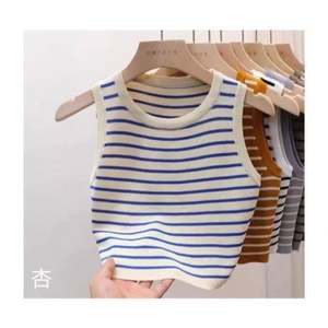 Gilet pull sans manches rayé décontracté pour femme, haute qualité, été, coupe ajustée, en maille courte, idéal comme sous-vêtement ou vêtement d'extérieur YHK0049 - Product Image 6