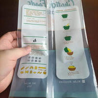 Sac en plastique à fermeture éclair auto-scellante pour aliments, nouilles, pâtes, macaronis, riz, avec fenêtre transparente au milieu