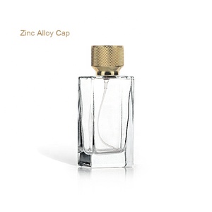 Botella de spray de perfume <span class=keywords><strong>Zara</strong></span> de gama alta Botella de perfume rectangular de 50ml con tapa de aleación de zinc de color dorado - Product Image 1