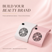 BLUEQUE Aspirateur à poussière pour ongles personnalisable 80W, ventilateur silencieux avec vitesse réglable pour salon de manucure