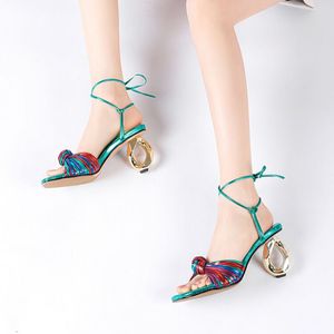 Zapatos de Mujer de Moda, Sandalias de Tacón Extraño con Punta Abierta, Tacones de Verano de Lujo - Product Image 2
