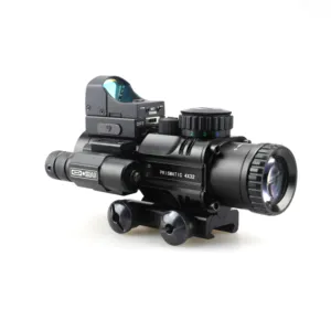 Los visores de prisma óptico 4x32 se combinan con la vista de punto rojo HD107 y la vista de puntero láser verde JG5 para deportes de caza al aire libre