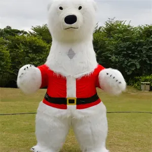 Надувной костюм Funtoys для России, гигантская панда, белый медведь, костюм-талисман для вечеринки, косплей, плюшевая кукла, надувной костюм-талисман