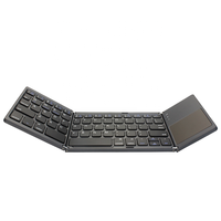 Keyboard saku lipat Bluetooth, dengan Touchpad nirkabel dapat dilipat BT Keyboard untuk Tablet PC iPad 1 buah menyediakan kustomisasi