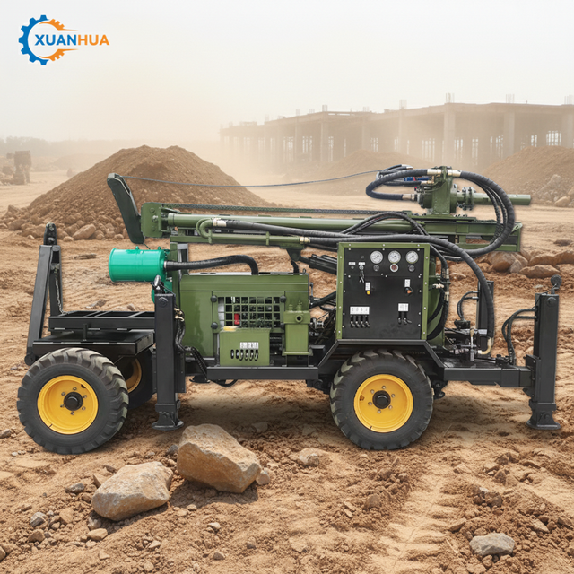 Water Well Drilling Rig for Sale-Diesel-Powered Air DTH Drilling Machine with Motor Engine & Pump Max 200m Depth