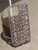 Coque de téléphone de luxe scintillante avec diamants pour iPhone 18 17 15 16 Pro Max, étui transparent brillant avec strass pour 13 14 Plus 11